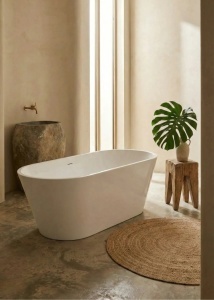 Cada baie freestanding Luma, acril, 170x75 cm, alb lucios - Img 6