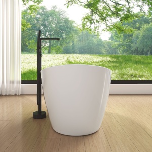 Cada baie freestanding ovala, Foglia Bella compozit, 158 x 77 cm - Img 2