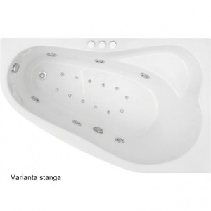 Cada baie hidromasaj Hidro Air Belform Mistika, acril, orientare stanga, 150x100 cm