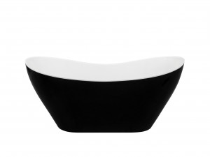 Cada freestanding compozit Besco Viya alb-negru 160x70 cm - Img 2