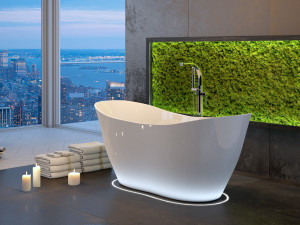 Cada freestanding compozit Besco Viya alba 160x70 cm