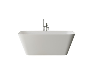 Cada freestanding dreptunghiulara, compozit alb mat, interior lucios,167.6x78.7x61 cm, Foglia Corsica - Img 2