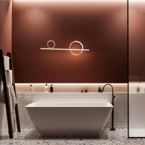 Cada freestanding Miraggio Island, compozit, 169x80 cm alb lucios