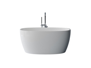 Cada freestanding ovala, compozit alb lucios, 140x70x61.5 cm Foglia Nova - Img 2