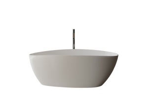 Cada freestanding ovala, compozit alb lucios, 157x70x56 cm Foglia Venezia - Img 2