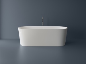 Cada freestanding ovala, compozit alb mat, interior lucios, 180.3x76.2x61 cm, Foglia Anastasia