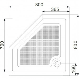 Cadita dus acril pentagonala Belform Cubo 80x80 cm - Img 2