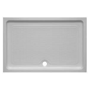 Cadita dus dreptunghiulara acril Belform Cubo slim 120x90x3 cm alb - Img 1