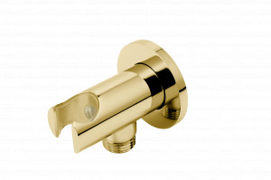 Cot conector dus pentru baterie incastrata, FDESIGN Inula cu suport dus, auriu lucios - Img 1