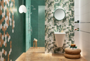 Decor 2 elemente Tubadzin Burano 61.8x60.8 cm, green - Img 2