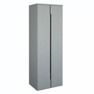 Dulap coloana Oristo Silver 144x50x35 cm, cu usi, gri mat - Img 3
