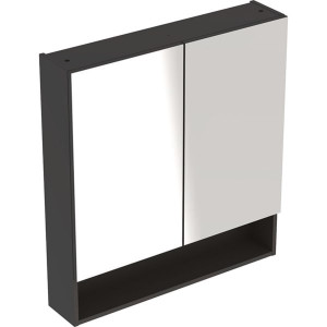 DULAP CU OGLINDA 80 CM SELNOVA SQUARE CU DOUA USI, LAVA