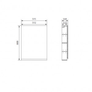Dulap cu oglinda Cersanit MODUO 60 cm, antracit - Img 2