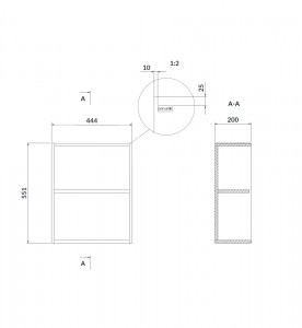 Dulap lateral suspendat fara usa Cersanit Larga 44.4x20 cm, alb - Img 2