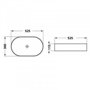 Lavoar baie oval pe blat Adelais 52x30x11 cm, verde deschis mat - Img 2
