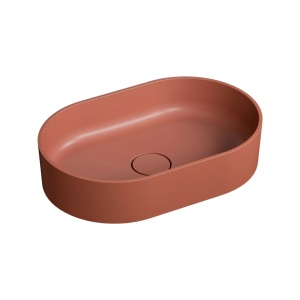 Lavoar compozit cu montare pe blat, Foglia Evo 60x40 cm, teracota mat