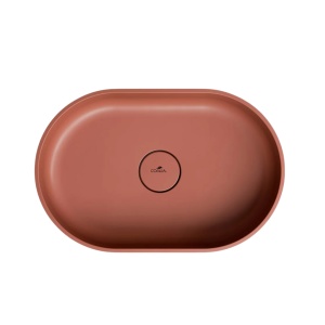 Lavoar compozit cu montare pe blat, Foglia Evo 60x40 cm, teracota mat - Img 2