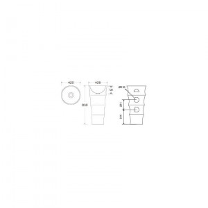 Lavoar freestanding Fluminia Novicia 42x42xH83 cm - Img 2