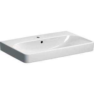 LAVOAR GEBERIT SMYLE SQUARE 75 CU ORIFICIU BATERIE SI PREAPLIN, ALB