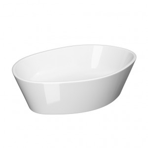 Lavoar pe blat Cersanit City oval 52x35xH15 cm alb lucios