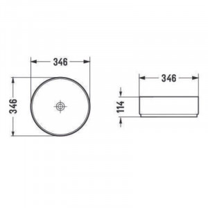 Lavoar pe blat Chole, rotund, 35x35x11 cm, efect marmura - Img 3