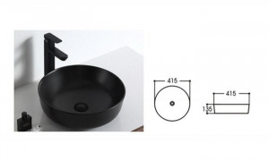 Lavoar pe blat E5011, 41.5×41.5x13.5 cm, negru