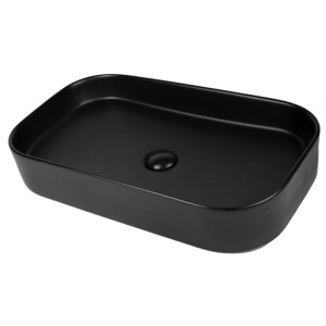 Lavoar pe blat Fluminia Capri-65MB, dreptunghiular, 65x38x11 cm, negru