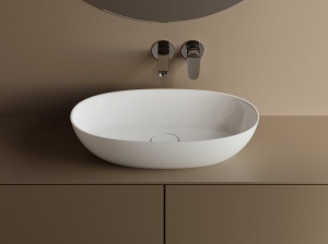Lavoar pe blat Foglia Bella, compozit, 60 cm, alb