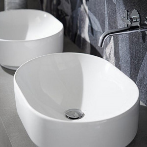 LAVOAR PE BLAT GEBERIT VARIFORM, OVAL B-55CM,T-40CM, FARA PREAPLIN, ALB - Img 2