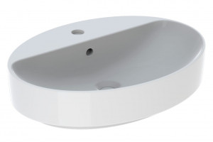 LAVOAR PE BLAT GEBERIT VARIFORM, OVAL, CU BANC CU ORIFICII DE ROBINET B-60CM,T-45CM, PREAPLIN VIZIBIL, ALB