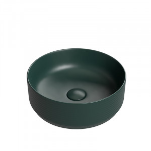 Lavoar pe blat Line, rotund, 35x35x13 cm, verde inchis mat