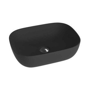 Lavoar pe blat Spectrum Gineta, dreptunghiular rotunjit, 46x32.5x h 13.5 cm, negru mat