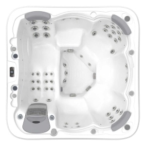 Minipiscina jacuzzi Wellis Lugano Life Deluxe, 5 locuri, 200x200x87 cm, ice white