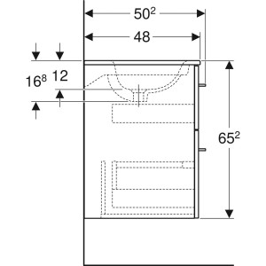 MOBILIER 60 CM SELNOVA SQUARE CU LAVOAR, DOUA SERTARE,NUC AMERICAN HICKORY - Img 2