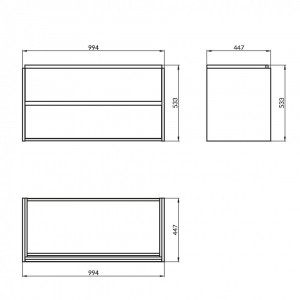 Mobilier pentru lavoar Cersanit Crea 100 cm, alb - Img 2