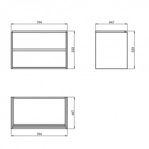 Mobilier pentru lavoar Cersanit Crea 80 cm, stejar - Img 2