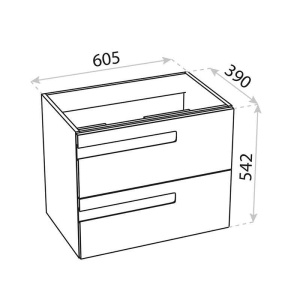 Mobilier pentru lavoar Spectrum Flamengo, manere decupate, 60 cm, alb - Img 3