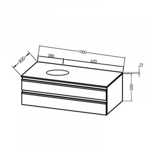 Mobilier suspendat Kolpasan Alexis cu blat alb pentru lavoar, 100 cm, Green - Img 5