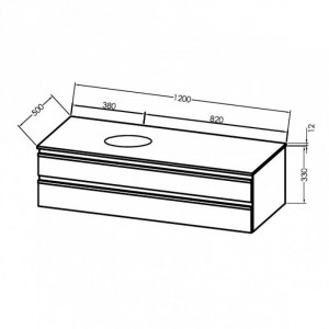 Mobilier suspendat Kolpasan Alexis cu blat alb pentru lavoar, 120 cm, Green - Img 3