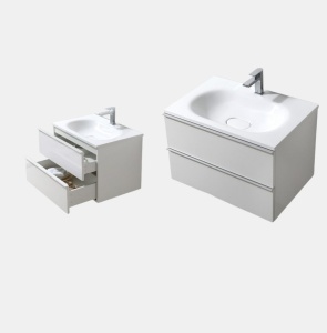 Mobilier suspendat Kuma ANNE MARIE 75 cu lavoar marmura alb lucios