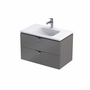 Mobilier suspendat Oristo Siena cu lavoar Amelia 80 cm, gri-mat