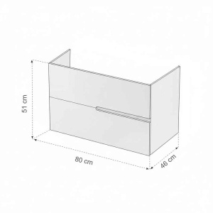 Mobilier suspendat pentru lavoar Fluminia Toledo, 80 cm, alb lucios - Img 3