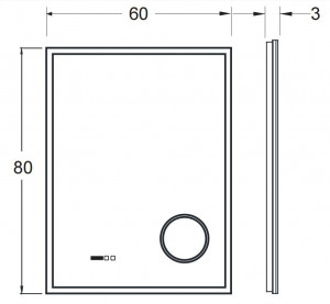Oglinda cu iluminare LED 3 culori Belform Atlantis functie dezaburire 60xH80 cm - Img 2