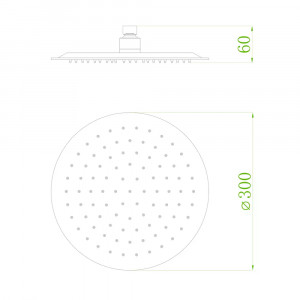 Palarie de dus slim rotunda FDESIGN Inula, 30 cm, auriu lucios - Img 2