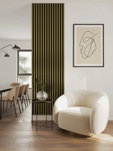 Panou riflaj perete Stegu LINEA SLIM 3 GOLD / BLACK (spate Black) - Img 2