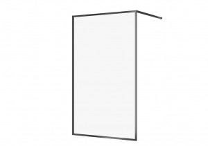 Paravan dus Walk-In Cersanit Larga black 120xH200 cm, sticla 8 mm - Img 2