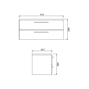 SET B308 Mobilier suspendat cu lavoar Cersanit Lara Mille, 100 cm, nuc - Img 2