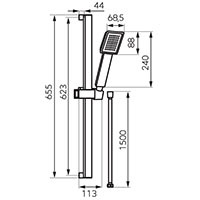 Set de dus culisant Ferro Sinus, negru mat - Img 3