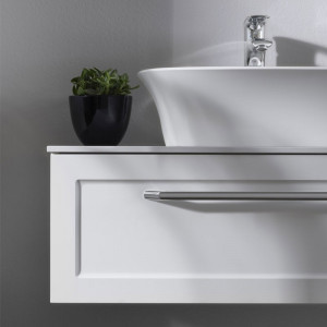 Set dulap baza suspendat Kolpasan Blanche cu lavoar alb-antracit, 75 cm, alb - Img 6