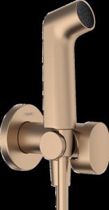 Set dus incastrat igiena intima Hansgrohe S cu mixaj, suport dus, furtun 1,25m, brushed bronze - Img 3